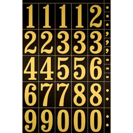 Hy-Ko 2In Black/Gold Numbers, 10PK A02030